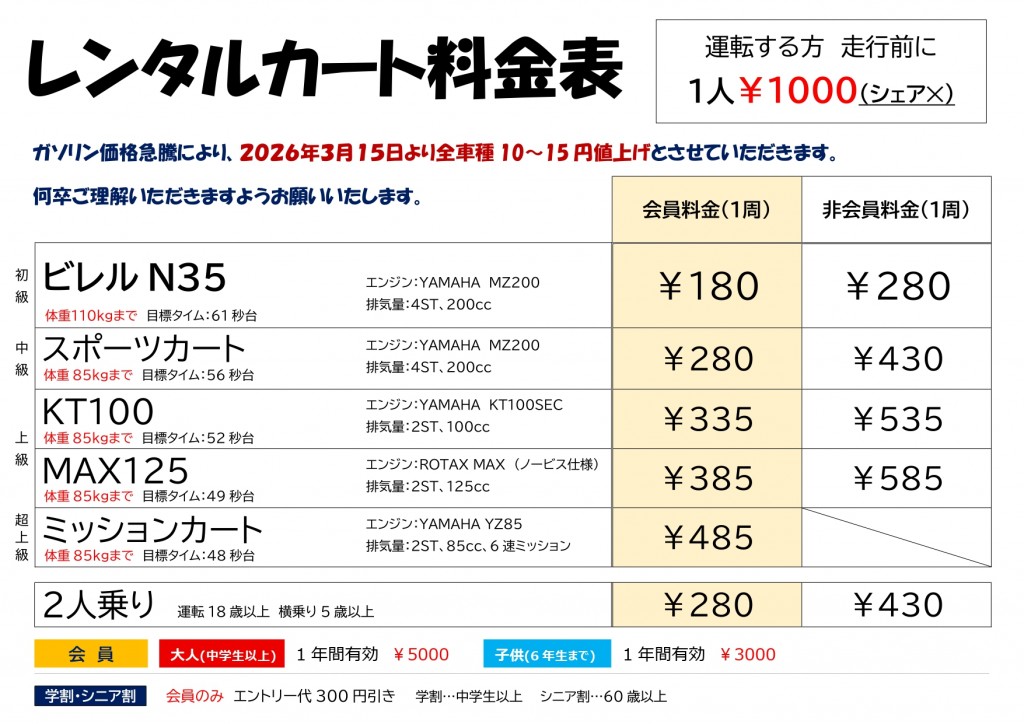 レンタルカート　新料金表 - ガソリン急騰 2_page-0001